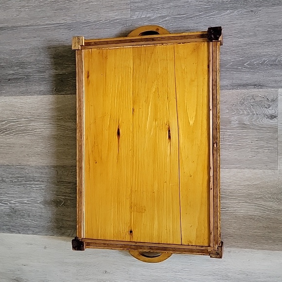 Vintage Serving Tray with Deer Silhouette - Beautiful Art Deco Design with Wood - Picture 11 of 15